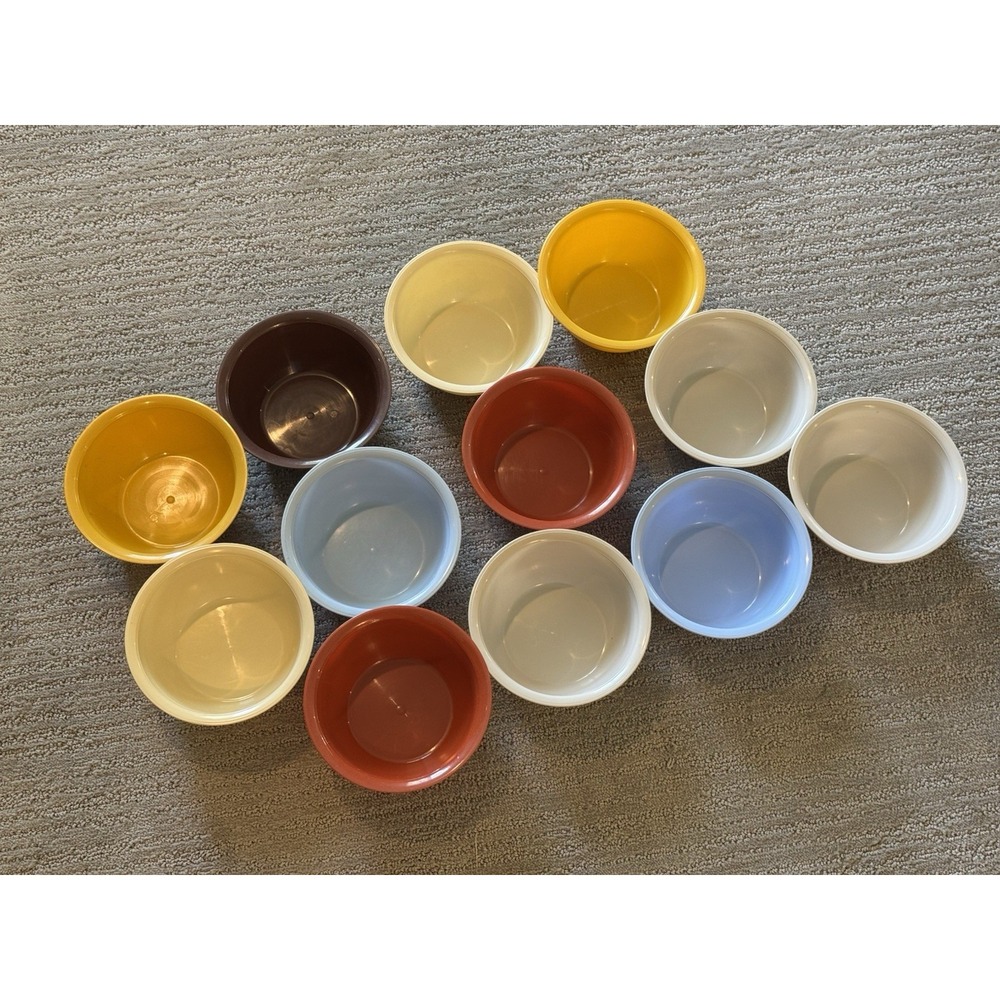 Vintage Nu Maid Butter Bowls Set of 12 Retro Plastic Cereal Bowls 1970s